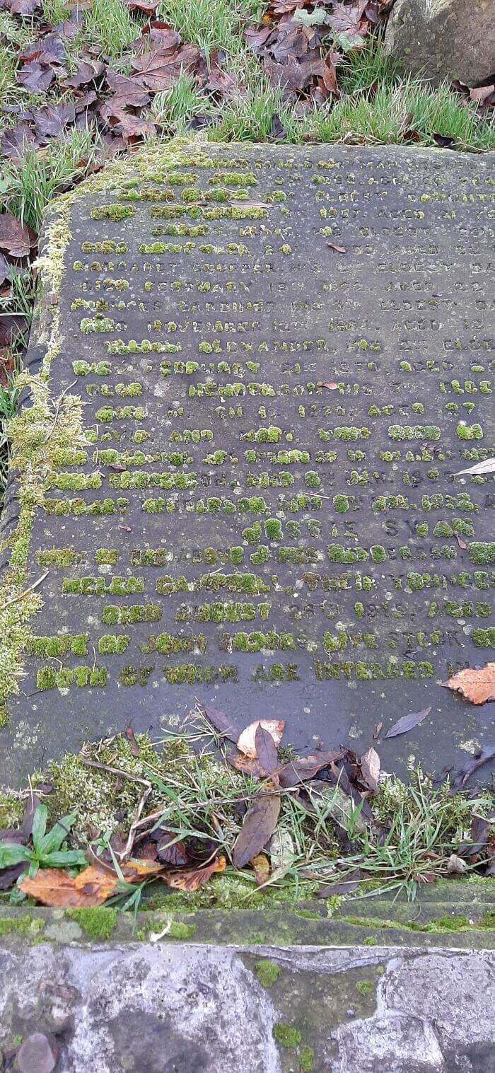 The Moss Grew Inside The Letters Of A Tombstone