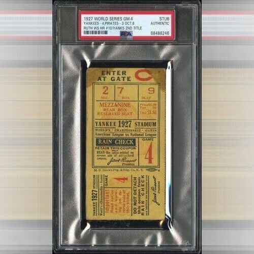 Ticket Stub From the 1927 World Series Worth $41,825